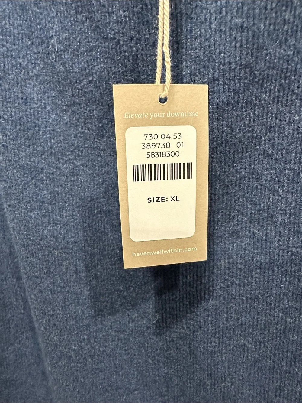Haven Well Within blue Organic Cotton Ribbed Knit Dress size XL NWT lounge - Picture 4 of 7